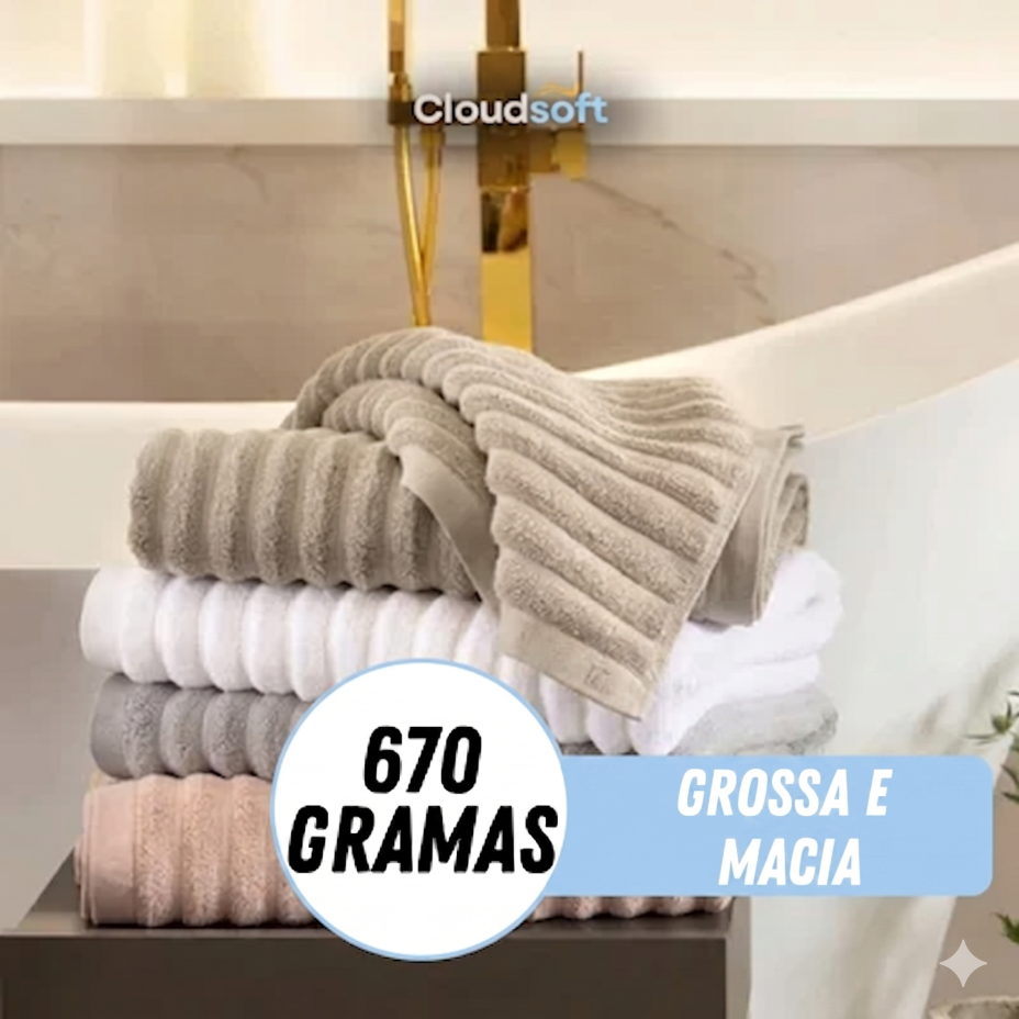 CloudSoft™ Toalha Premium Algodão Turco | Kit 10 Banhão + 10 Rosto (BRINDE) — imagem 5