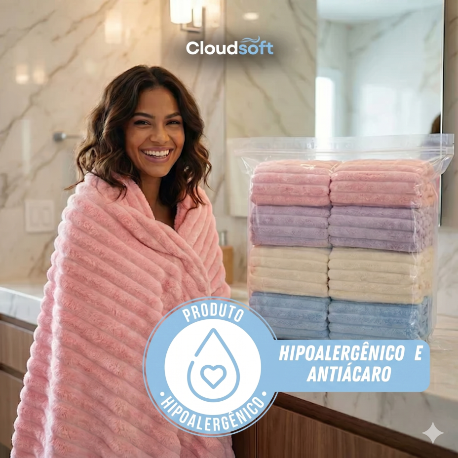 CloudSoft™ Toalha Premium Algodão Turco | Kit 10 Banhão + 10 Rosto (BRINDE) — imagem 7